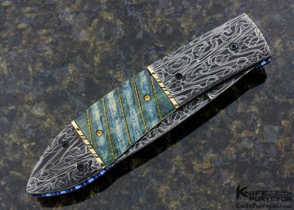 Jim Minnick Custom Knife Fluted & Braided 24 Kt Gold Inlaid Auto - Image 3