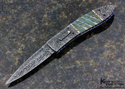 Jim Minnick Custom Knife Fluted & Braided 24 Kt Gold Inlaid Auto