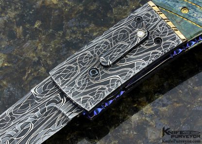 Jim Minnick Custom Knife Fluted & Braided 24 Kt Gold Inlaid Auto - Image 2