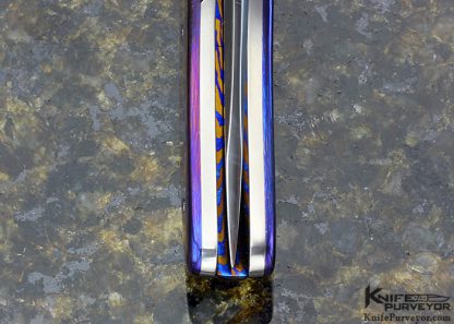 Jim Smyth Custom Knife "Deluxe P-51" Sculpted and Radiused Timascus Linerlock Flipper - Image 7