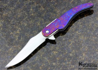 Jim Smyth Custom Knife "Deluxe P-51" Sculpted and Radiused Timascus Linerlock Flipper