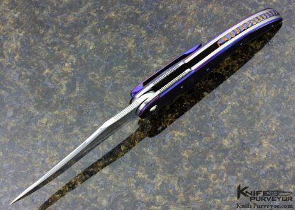 Jim Smyth Custom Knife "Deluxe P-51" Sculpted and Radiused Timascus Linerlock Flipper - Image 5