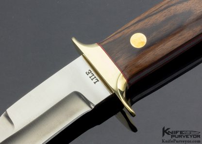 Jimy Lile Custom Knife Chute Knife with Brass Fittings and Cocobolo - Image 2