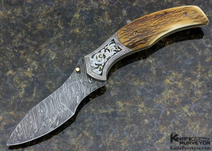 Jody Muller Custom Knife Sole Authorship Engraved Damascus Linerlock