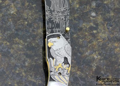 Jody Muller Custom Knife Sole Authorship Engraved Mother or Pearl Shell Linerlock - Image 5