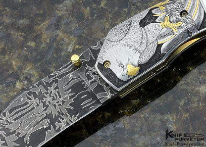 Jody Muller Custom Knife Sole Authorship Engraved Mother or Pearl Shell Linerlock - Image 2