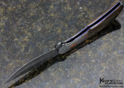 Jody Muller Custom Knife Damascus and Mammoth Tusk Flipper - Image 5