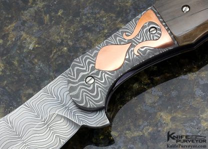 Jody Muller Custom Knife Damascus and Mammoth Tusk Flipper - Image 2