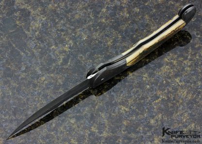 Joe Kious Custom Knife Damascus Large Persian Automatic - Image 5