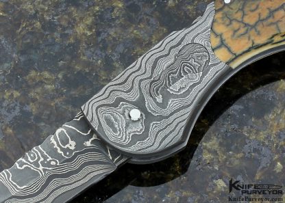 Joe Kious Custom Knife Damascus Large Persian Automatic - Image 2