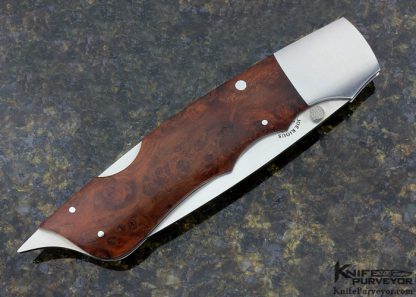 Joe Kious Custom Knife #2 Folding Fighter Madrone Burl Lockback - Image 5