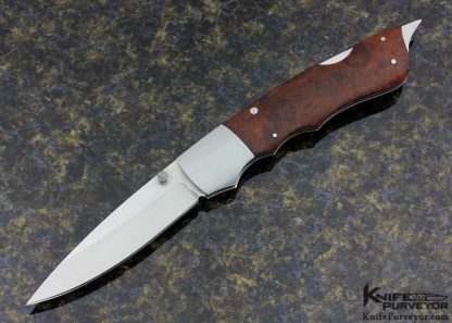 Joe Kious Custom Knife #2 Folding Fighter Madrone Burl Lockback