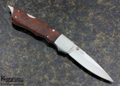 Joe Kious Custom Knife #2 Folding Fighter Madrone Burl Lockback - Image 3