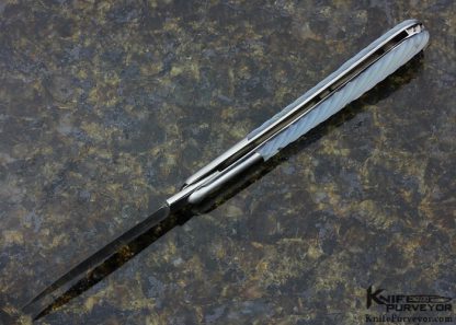 Joe Kious Custom Knife Fluted Mother of Pearl Lockback - Image 7