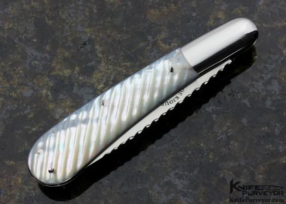 Joe Kious Custom Knife Fluted Mother of Pearl Lockback - Image 5