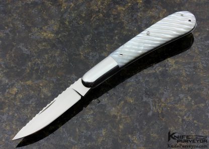 Joe Kious Custom Knife Fluted Mother of Pearl Lockback