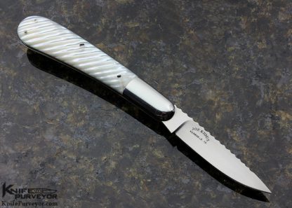 Joe Kious Custom Knife Fluted Mother of Pearl Lockback - Image 3