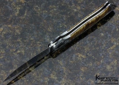 Joe Kious Custom Knife Rams Horn "M" Signed Engraved Lockback - Image 7