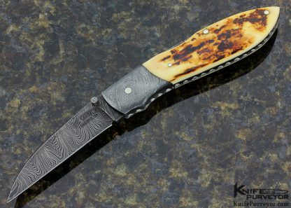 Joel Chamblin Custom Knife Mammoth and Ladder Pattern Damascus Midlock