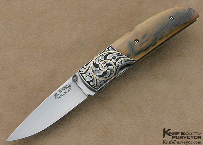 Joel Chamblin Custom Knives Jeff Flannery Engraved Linerlock 