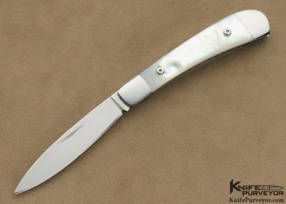 John Fraps Custom Knife Mother of Pearl Shell Slip Joint