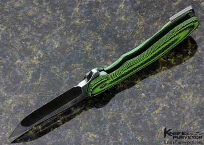 John Graham Custom Knife Green & Black G10 Tactical Frame Lock - Image 7