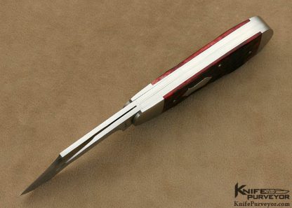 John Howser Custom Knife Red Jigged Bone Double Bladed Slip Joint - Image 4