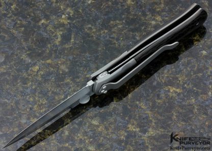 John W. Smith Custom Knife Carbon Fiber Linerlock Dagger - Image 5