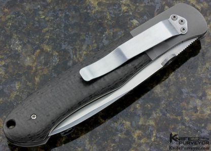 John W. Smith Custom Knife Carbon Fiber & Titanium Wharncliffe Linerlock - Image 3