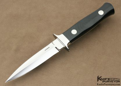 John Young Custom Knife Black Canvas Micarta Small Dagger