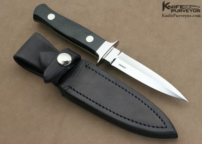 John Young Custom Knife Black Canvas Micarta Small Dagger - Image 3