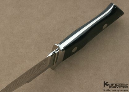 John Young Custom Knife Black Canvas Micarta Small Chute Knife - Image 5