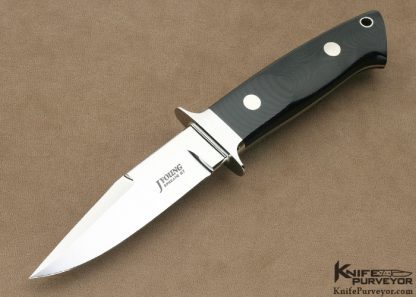 John Young Custom Knife Black Canvas Micarta Small Chute Knife