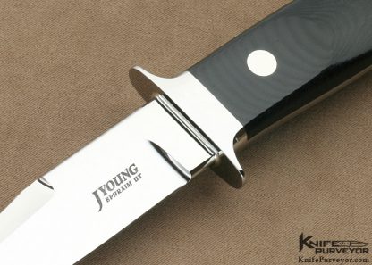 John Young Custom Knife Black Canvas Micarta Small Chute Knife - Image 2