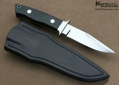 John Young Custom Knife Black Canvas Micarta Small Chute Knife - Image 3