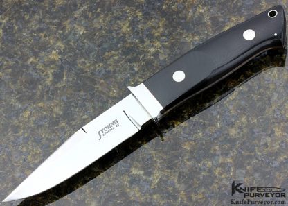 John Young Custom Knife 10th Anniversary Black Micarta Chute Knife