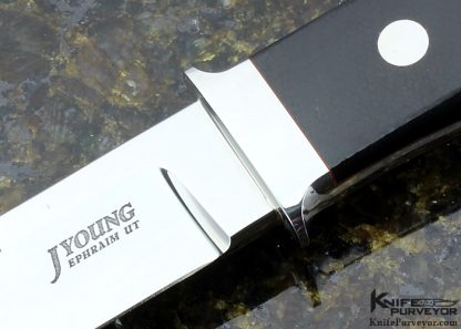 John Young Custom Knife 10th Anniversary Black Micarta Chute Knife - Image 2