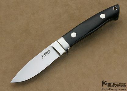 John Young Custom Knife Black G-10 Bob Loveless "Drop Point Hunter"