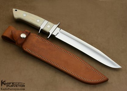 John Young Custom Knife Fossilized Walrus Ivory Big Bear Subhilt Fighter - Image 3