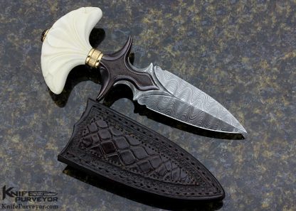 Larry Fuegen Custom Knife Sole Authorship Carved & Stippled Push Dagger with 14Kt Gold - Image 3