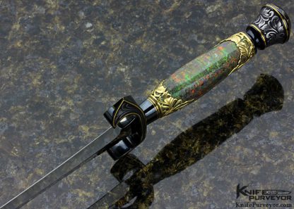 Buster Warenski Custom Knife Opal Letter Opener Engraved by Julie Warenski - Image 5