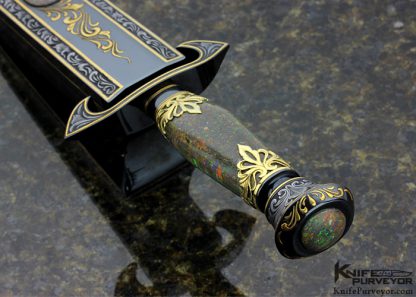 Buster Warenski Custom Knife Opal Letter Opener Engraved by Julie Warenski - Image 8