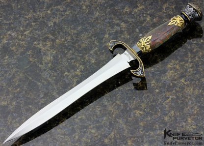 Buster Warenski Custom Knife Opal Letter Opener Engraved by Julie Warenski