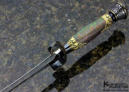 Buster Warenski Custom Knife Opal Letter Opener Engraved by Julie Warenski - Image 4