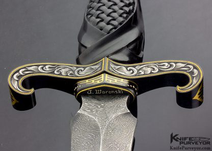 Julie Warenski Custom Knife 2015 AKI Carved Black Marble Dagger - Image 8