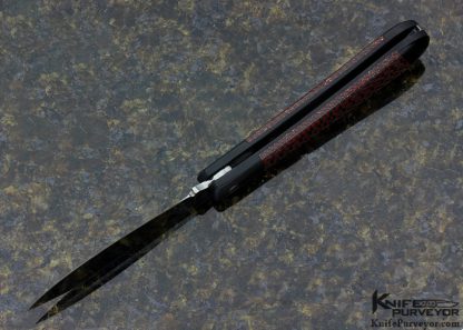 Jurgen Schanz Custom Knife Red Lightning Strike Carbon Fiber and G-10 Slip Joint - Image 6