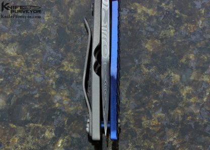 Jurgen Schanz Custom Knife Jeweled Titanium & Damasteel Damascus Frame Lock - Image 5