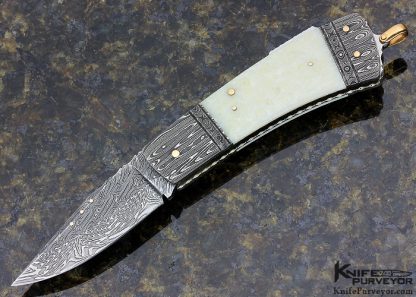 Kaj Embretsen Custom Knife Sole Authorship Multibar Damascus Lockback