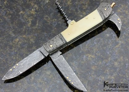 Kaj Embretsen Custom Knife Sole Authorship Damascus & Mammoth Sommelier Knife