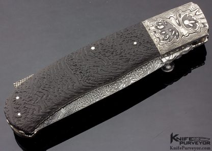 Kaj Embretsen Custom Knife Sole Authorship Damascus & Wenge Wood Lockback Folder - Image 3